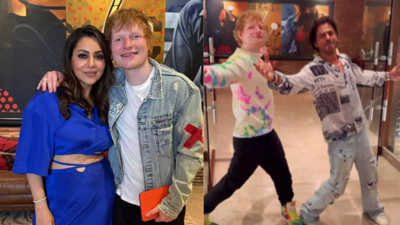 ​Ed Sheeran Sings Thinking Out Loud At Mannat, Receives D'YAVOL X Jacket From Aryan Khan