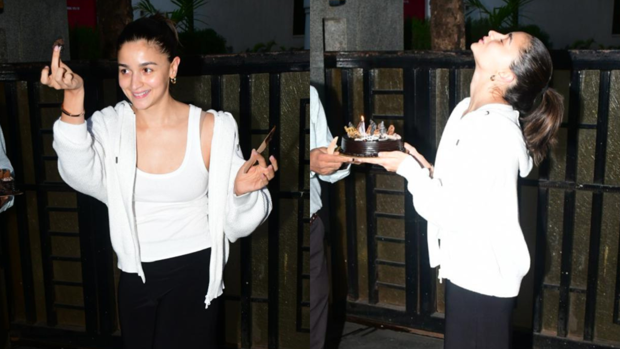 Birthday Girl Alia Bhatt Cuts Cake With Paps, Her Cute Reaction Will Melt Your Heart - WATCH