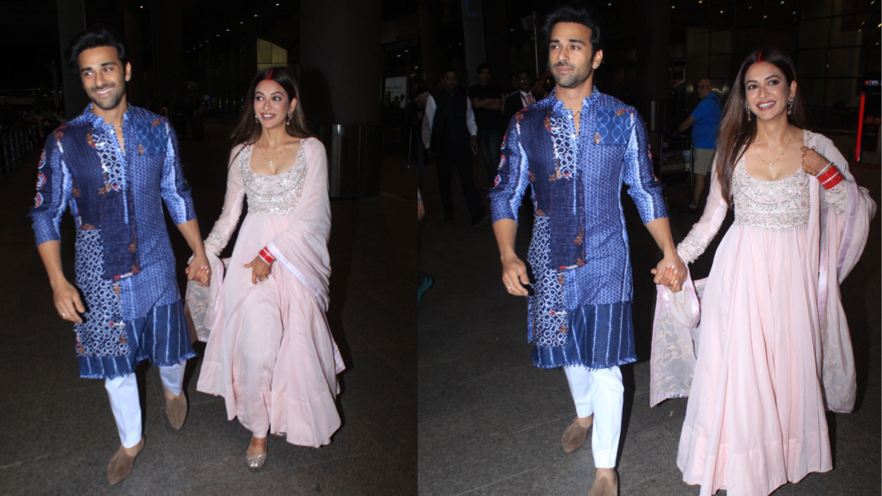 Newlyweds Pulkit Samrat, Kriti Kharbanda Beam With Happiness In Viral Video, Actress' Long Sindoor Steals Limelight