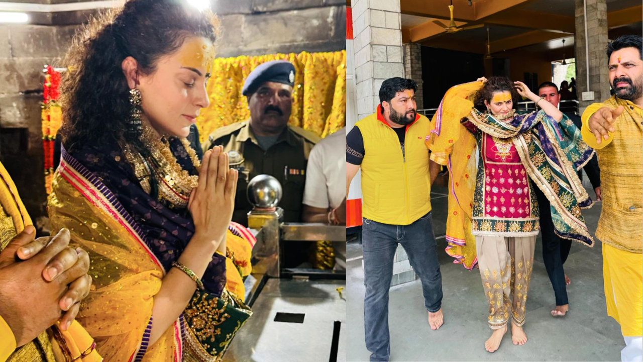 Kangana Ranaut Offers Prayers At Bagalamukhi, Jwala Devi Temples With Family On 37th Birthday - See Viral Pics