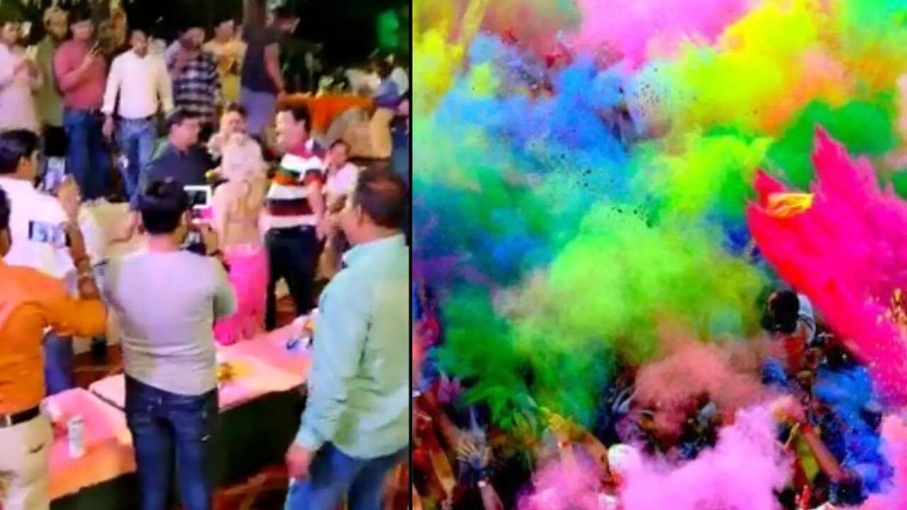 ​Holi Celebrations Take An Unholy Turn With Alleged Foreign Lady Dancing 'Obscenely' With A Bunch Of Men In Mathura