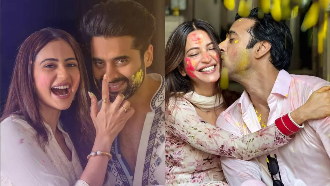 ​Rakul Preet Singh And Kriti Kharbanda Celebrate First Holi After Getting Married, SEE PICS