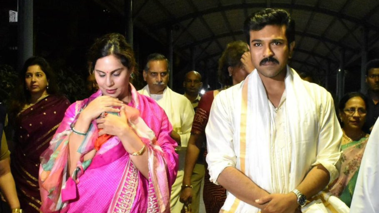 Ram Charan Visits Tirupati Temple With Wife Upasana, Daughter Klin Kaara On Birthday - See Pics