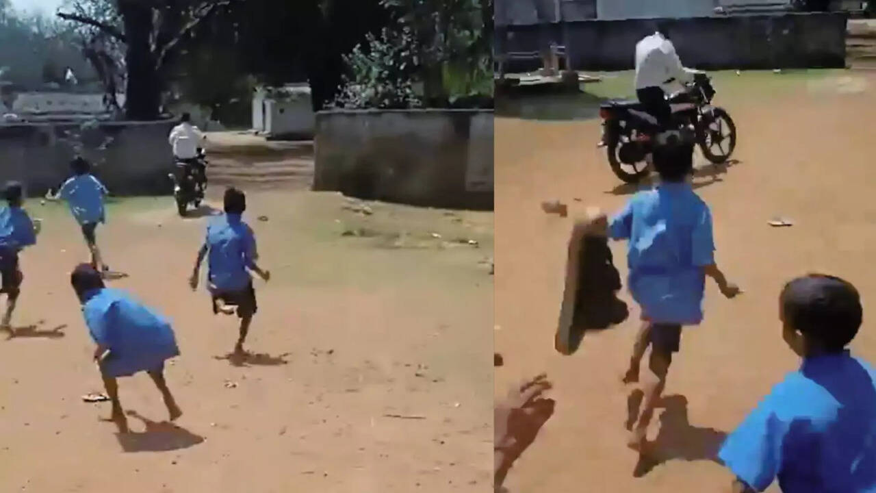 Students in Chhattisgarh School Force Out Drunk Teacher By Chasing With Slippers- WATCH