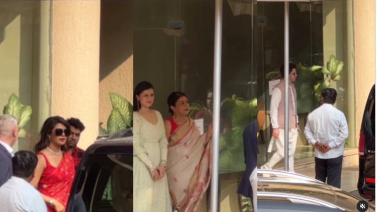 Priyanka Chopra, Nick Jonas Stuns In Ethnic, Mom Madhu Chopra, Cousin Mannara Accompany Them, WATCH Viral Video