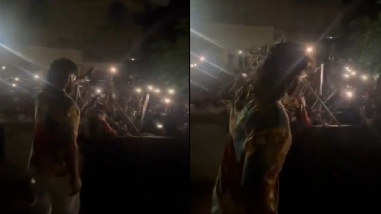 Pushpa Actor Allu Arjun Greets Fans Gathered Outside Hyderabad Home To Celebrate His Birthday – Watch Video