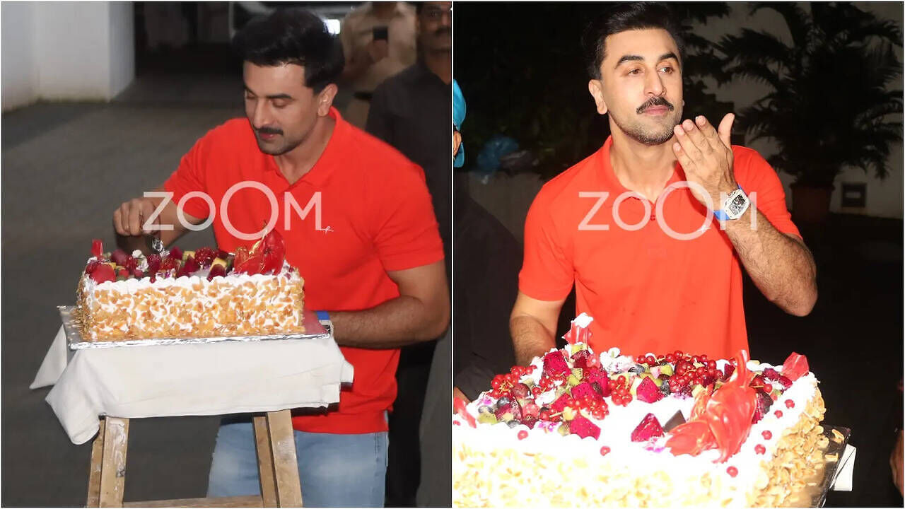 Ranbir Kapoor Marks His 43rd Birthday with the Press, Slices Cake ...