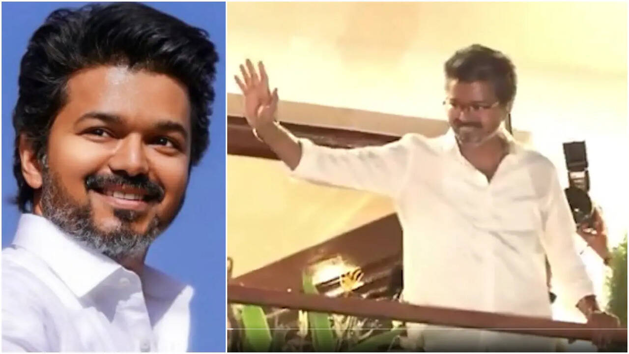Thalapathy Vijay Greets Supporters Outside His Parents' Home Following ...