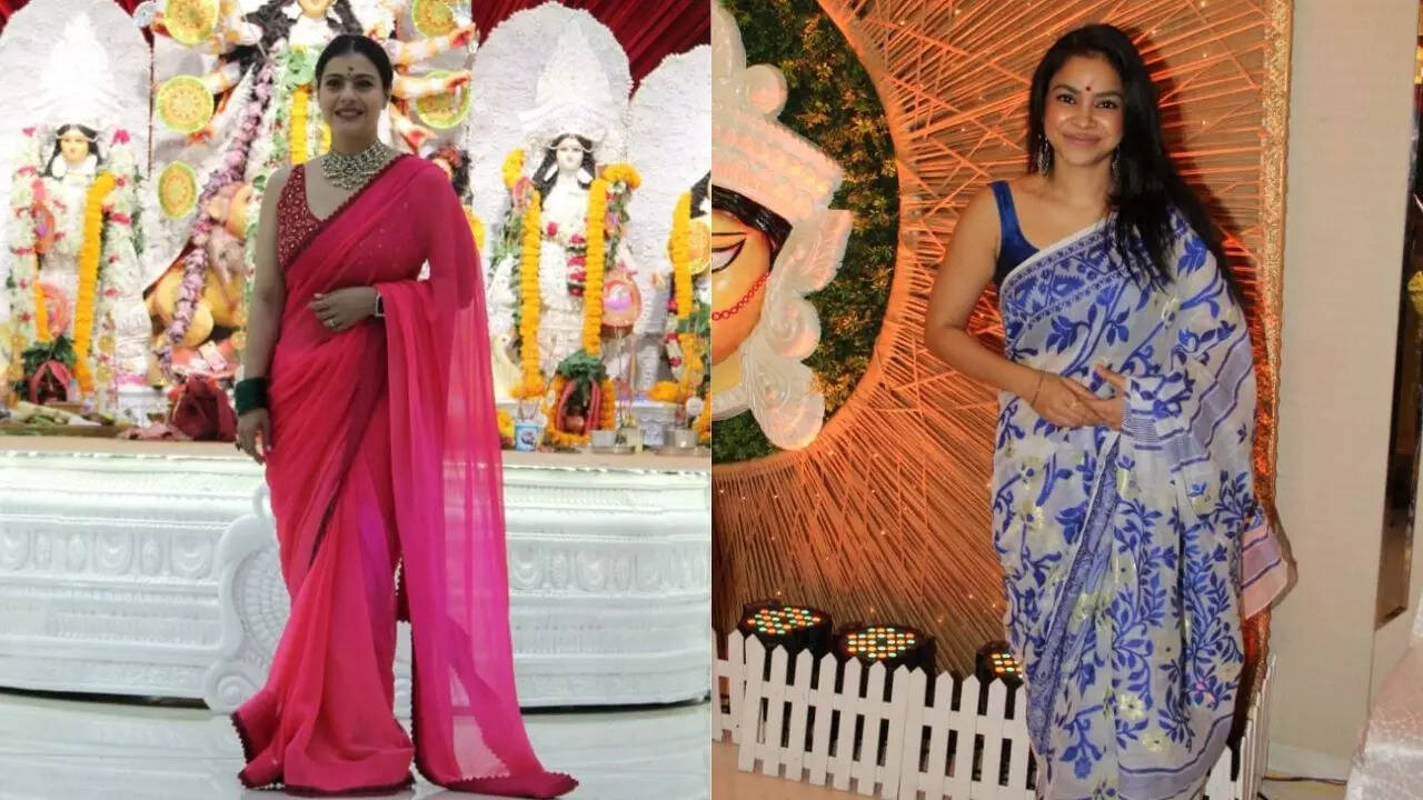 Kajol, Sumona Chakravarti at Durga Puja celebrations