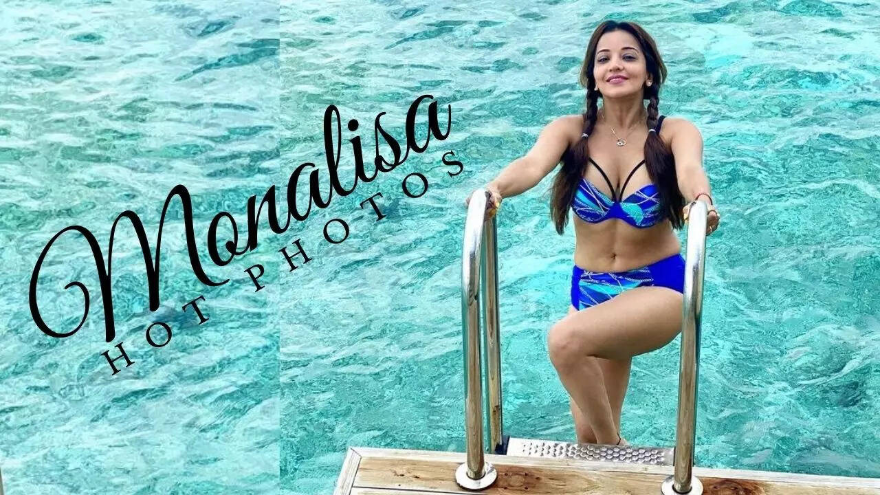 Actress Monalisa in blue bikini