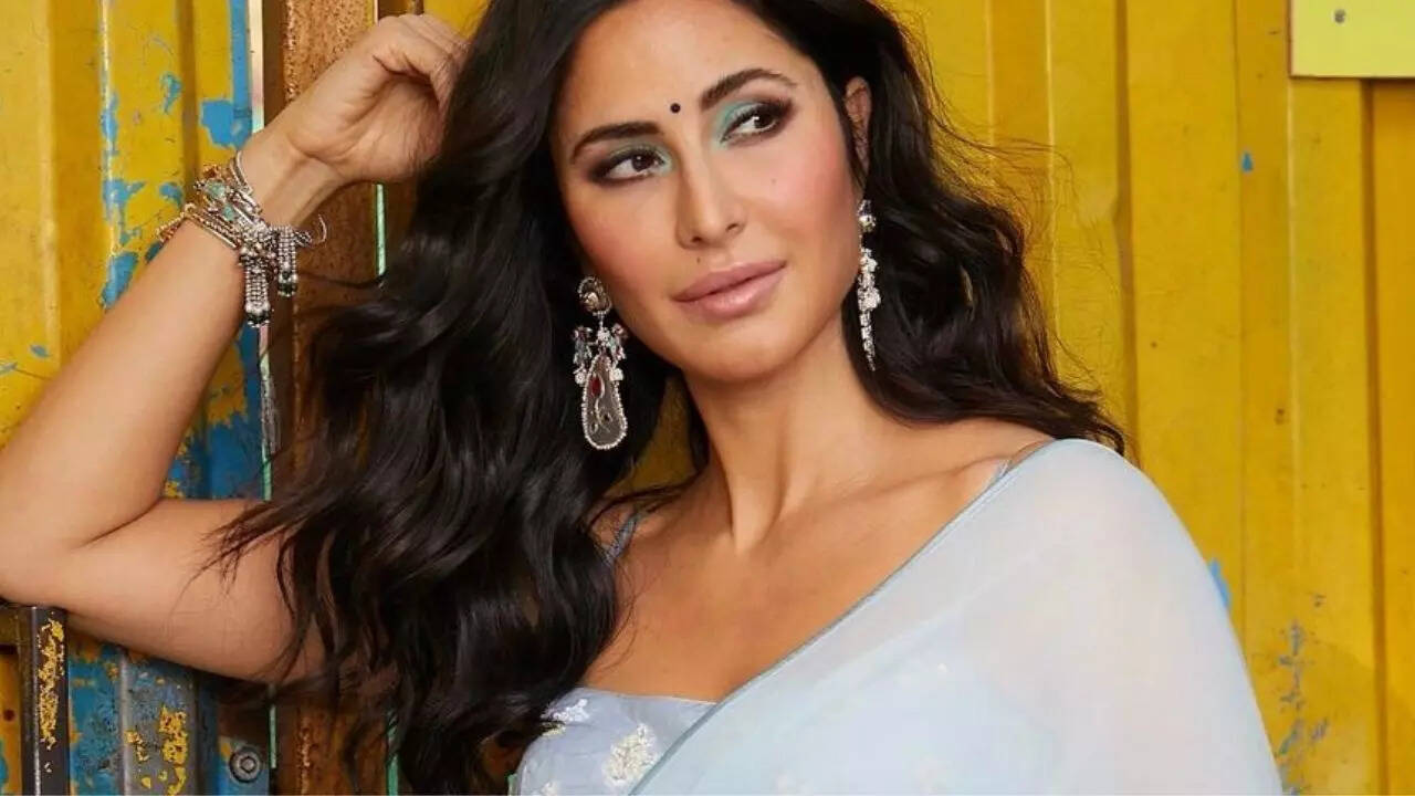 Katrina Kaif powder blue saree