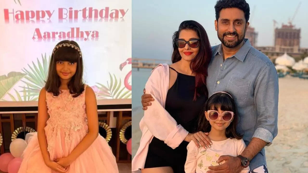 Abhishek shares Aaradhya's princess look from 10th birthday