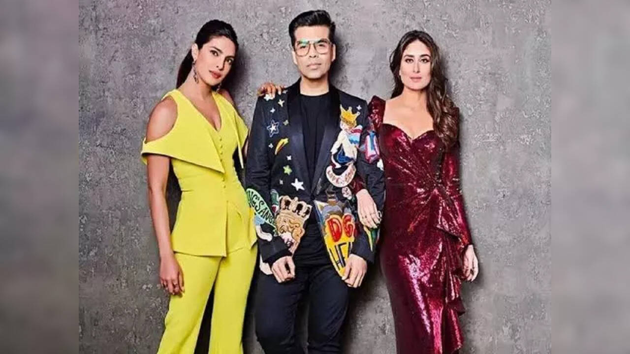 Karan Johar with Priyanka Chopra and Kareena Kapoor