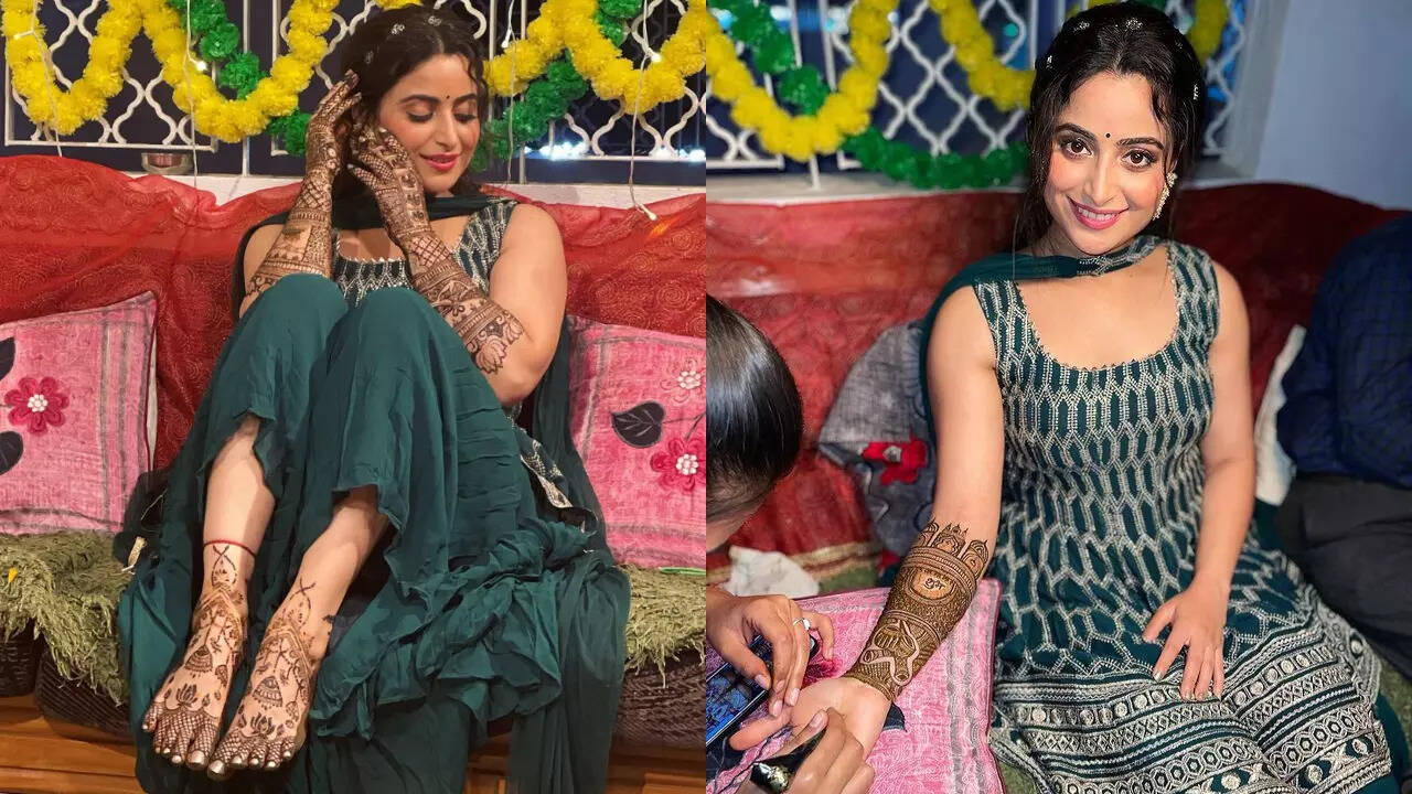 Aishwarya Sharma shares pictures from her mehendi ceremony