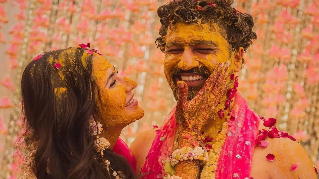 Celebs react to VicKat's haldi ceremony pics