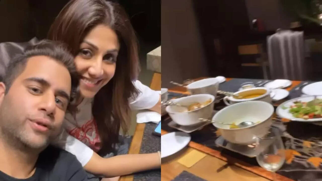 Rajiv Adatia gets a dinner treat from Shilpa Shetty