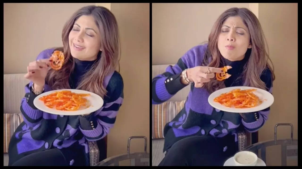 Shilpa Shetty eats jalebi