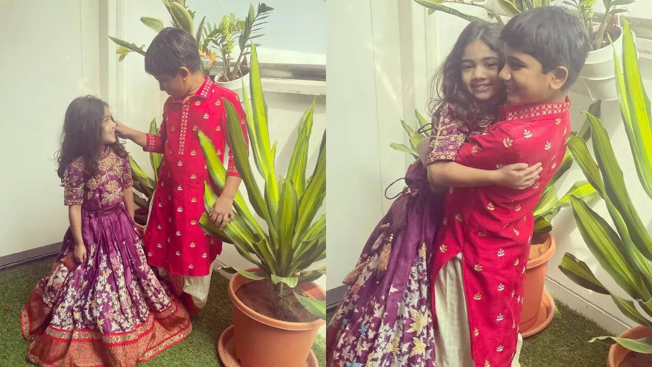 Allu Arjun's wife Sneha shares Makar Sankranti's celebratory moment featuring kids Arha and Ayaan in ethnic avatars