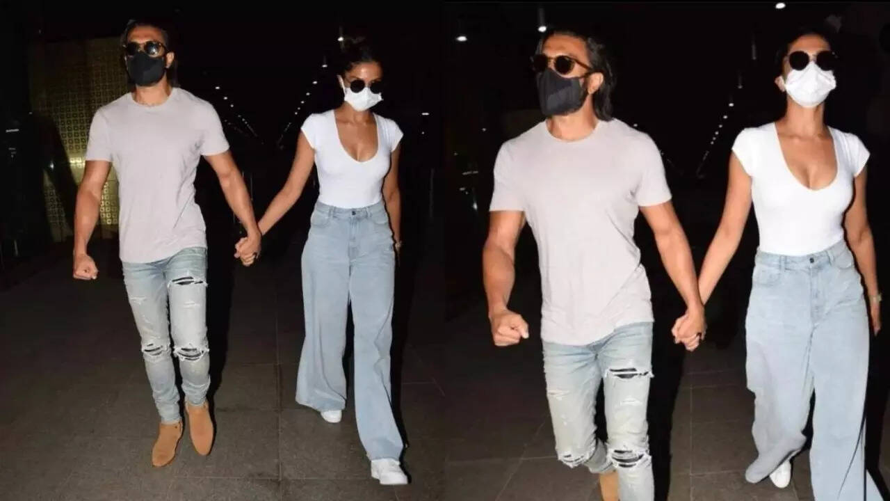 Ranveer and Deepika twin in white as they arrive in Mumbai; fans say, 'news should be Ranveer spotted in normal clothes'