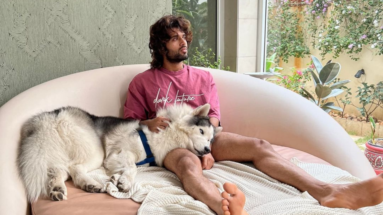 Vijay Deverakonda took his doggo Storm for his first plane ride