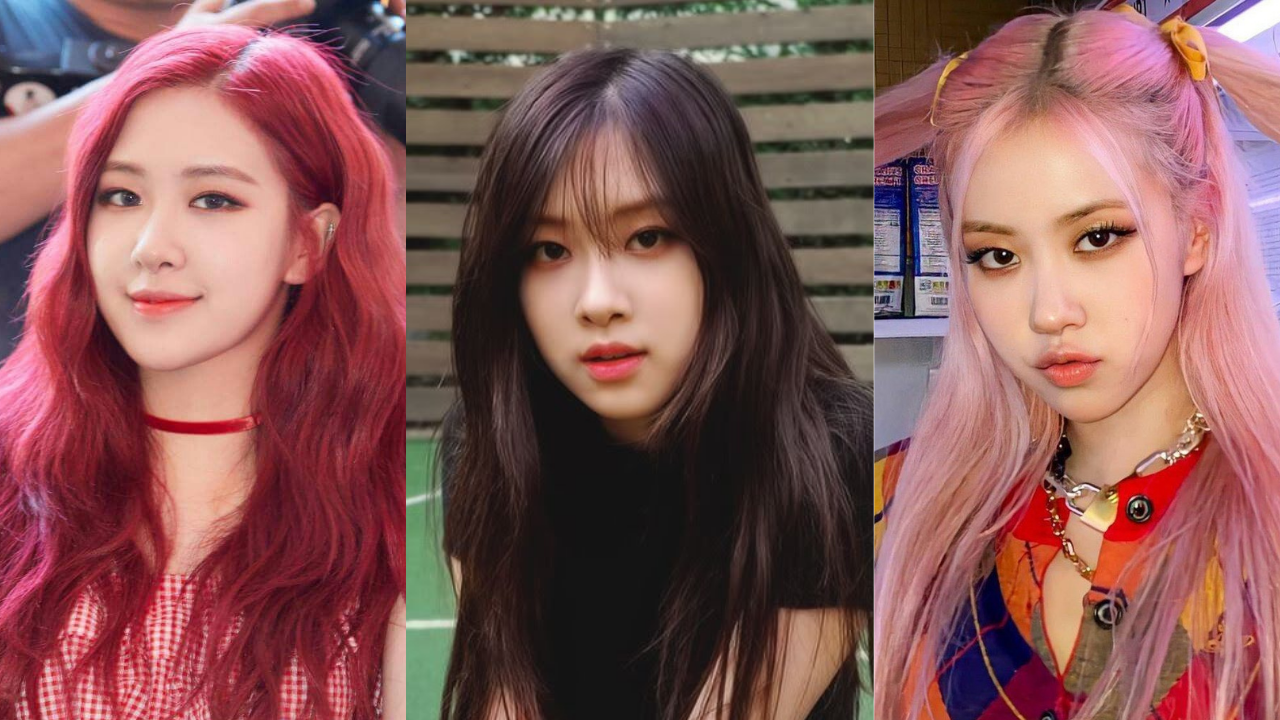 Blackpink Rosé in different hair colours