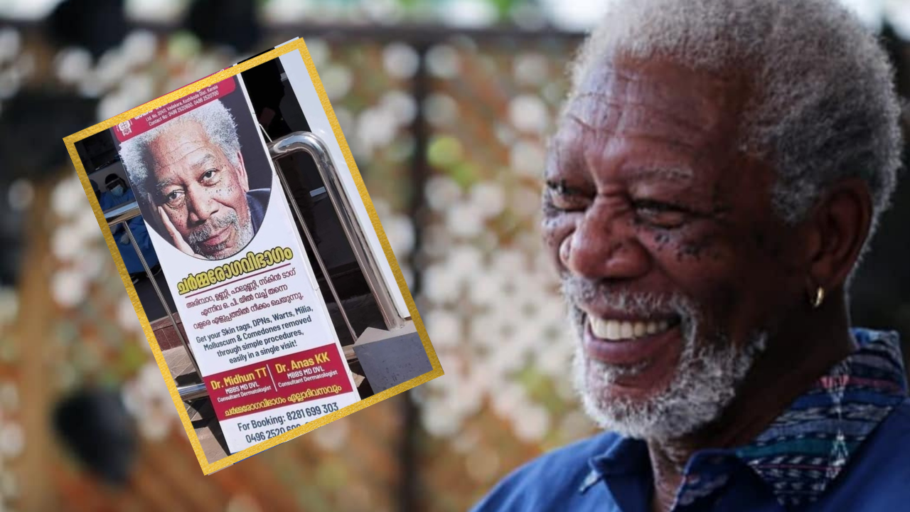 A Kerala hospital used Morgan Freeman's image for its skincare ad