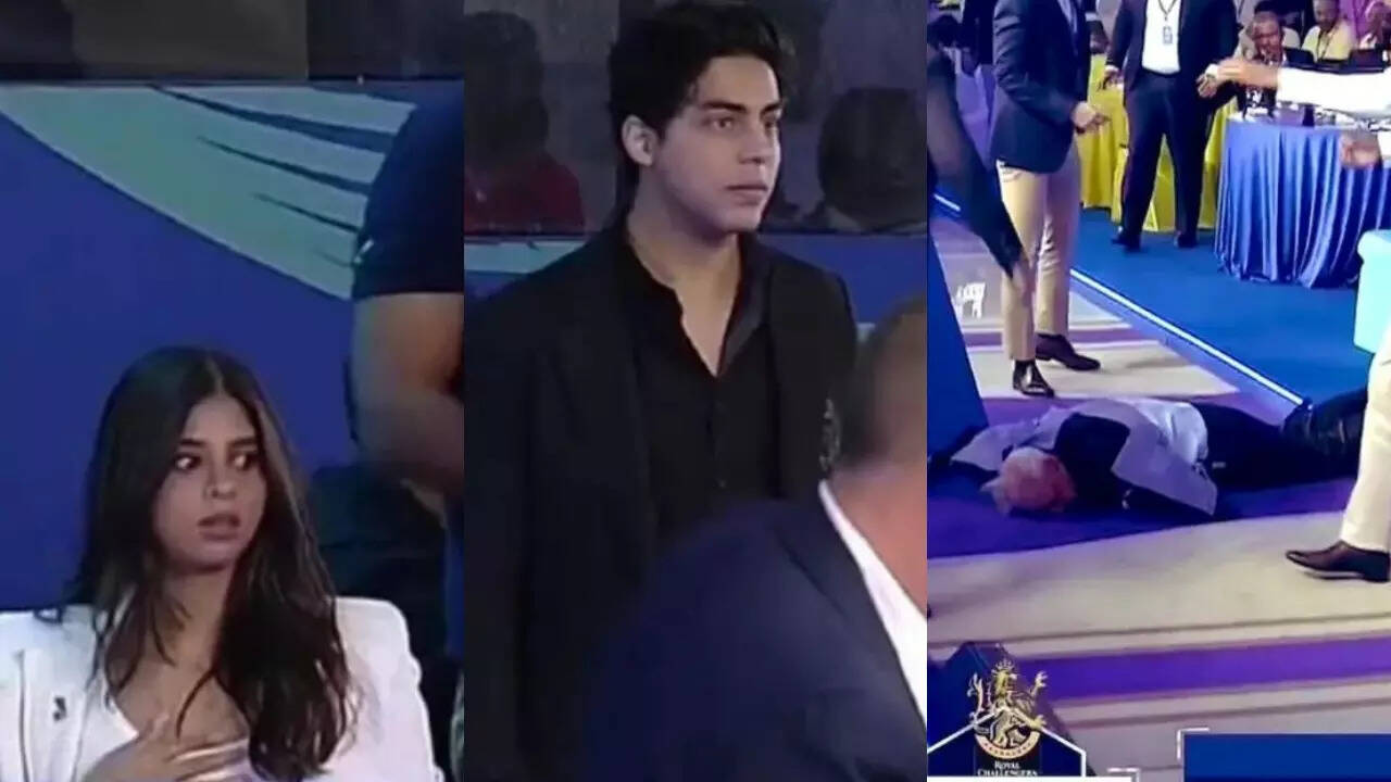 SRK's kids Aryan and Suhana shocked after IPL auctioneer collapses