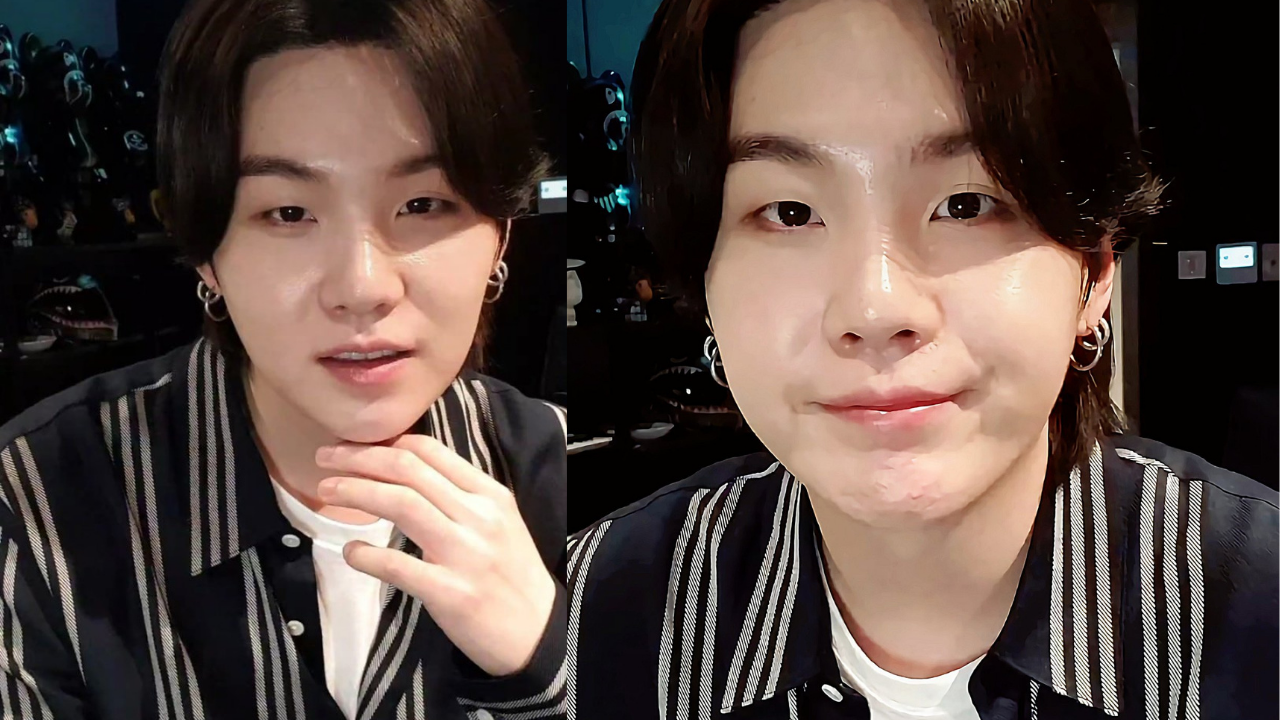 BTS' Suga reacts to an ARMY