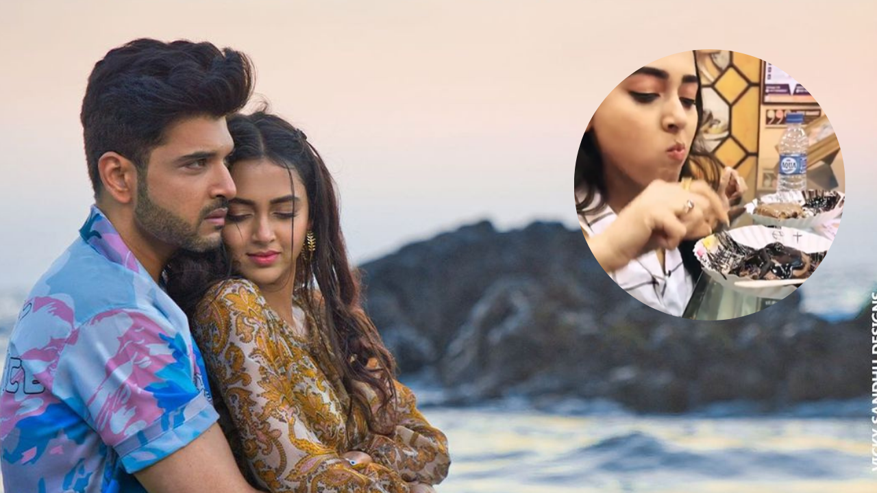 Tejasswi Prakash's beau Karan Kundrra teases her as she eats donuts