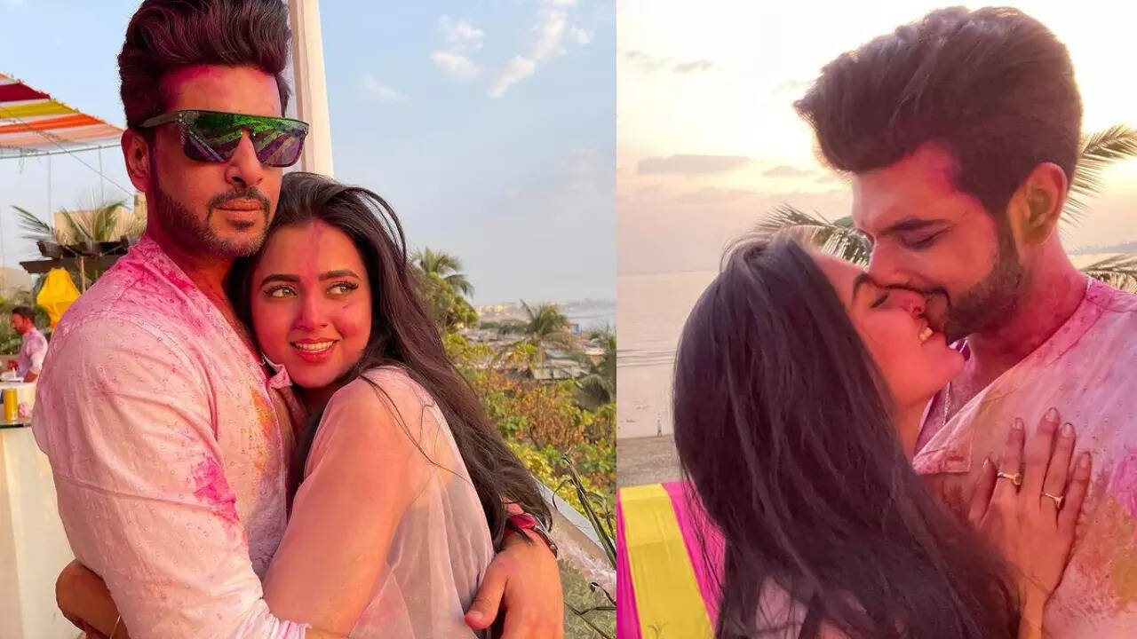 Karan Kundrra and Tejasswi Prakash celebrate first holi together