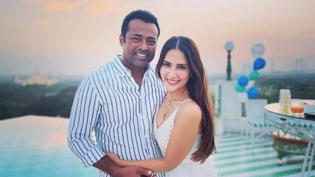 Kim Sharma and Leander Paes