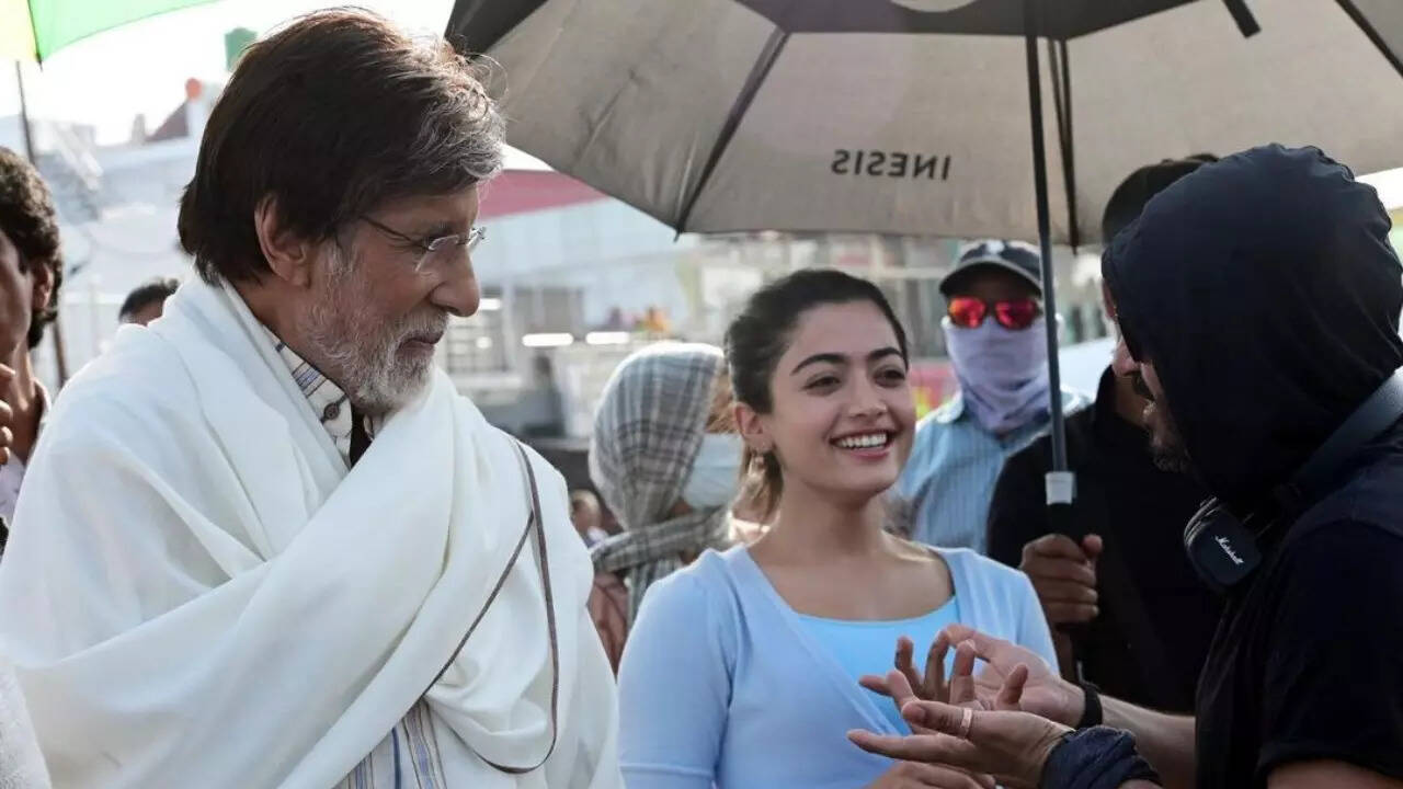 Goodbye shoot: Amitabh Bachchan calls Rashmika Mandanna Pushpa, actress can't stop smiling in photo