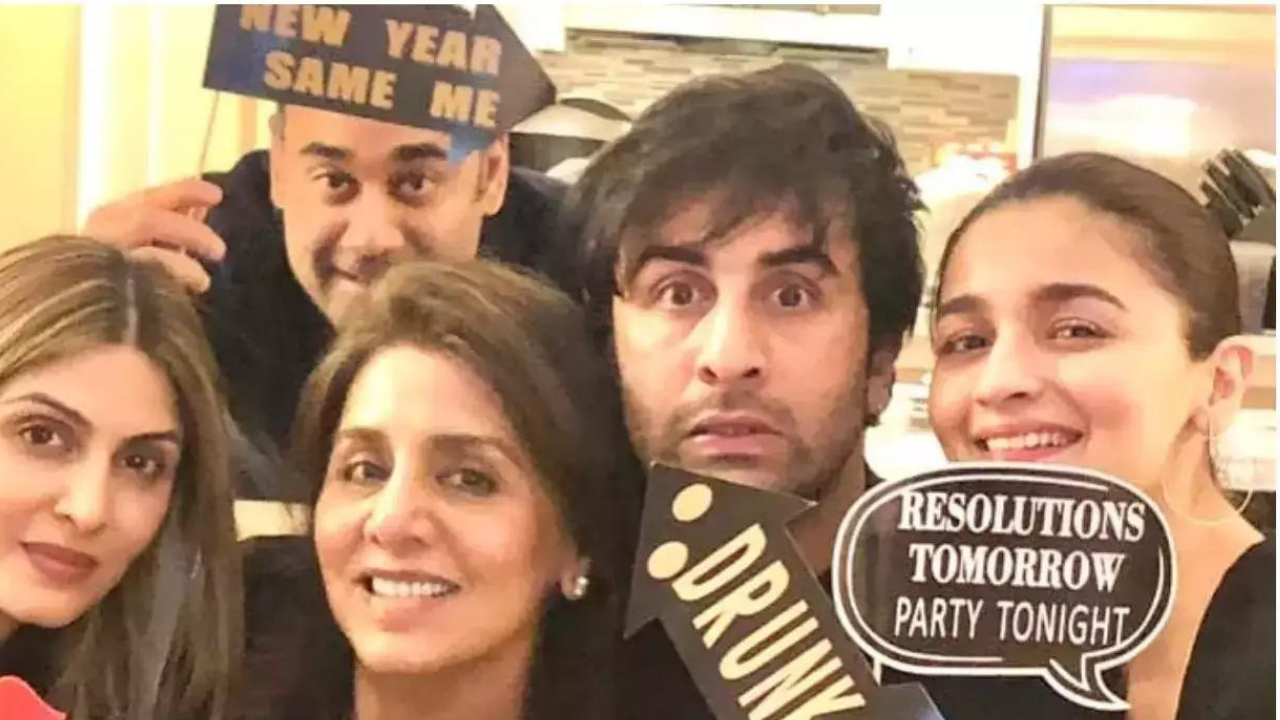 Neetu Kapoor, Ranbir Kapoor and Alia Bhatt