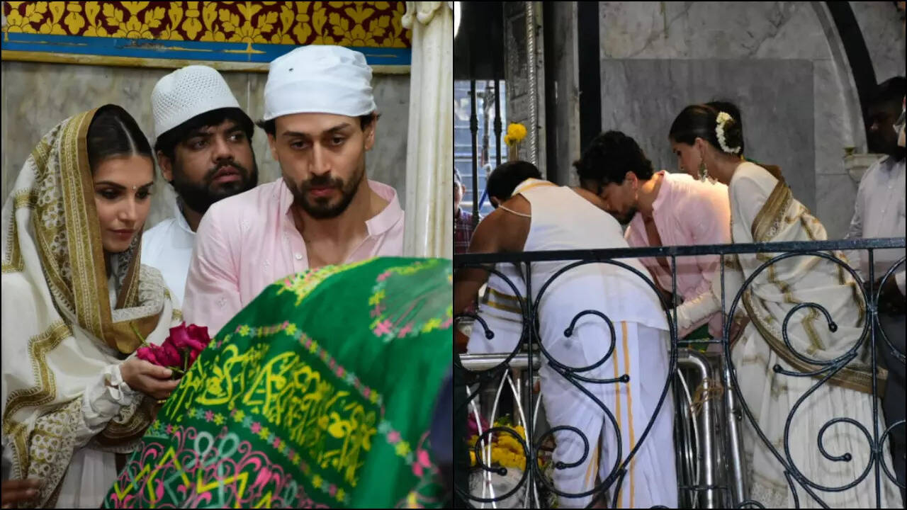 Tiger Shroff, Tara Sutaria offer prayers at dargah, temple