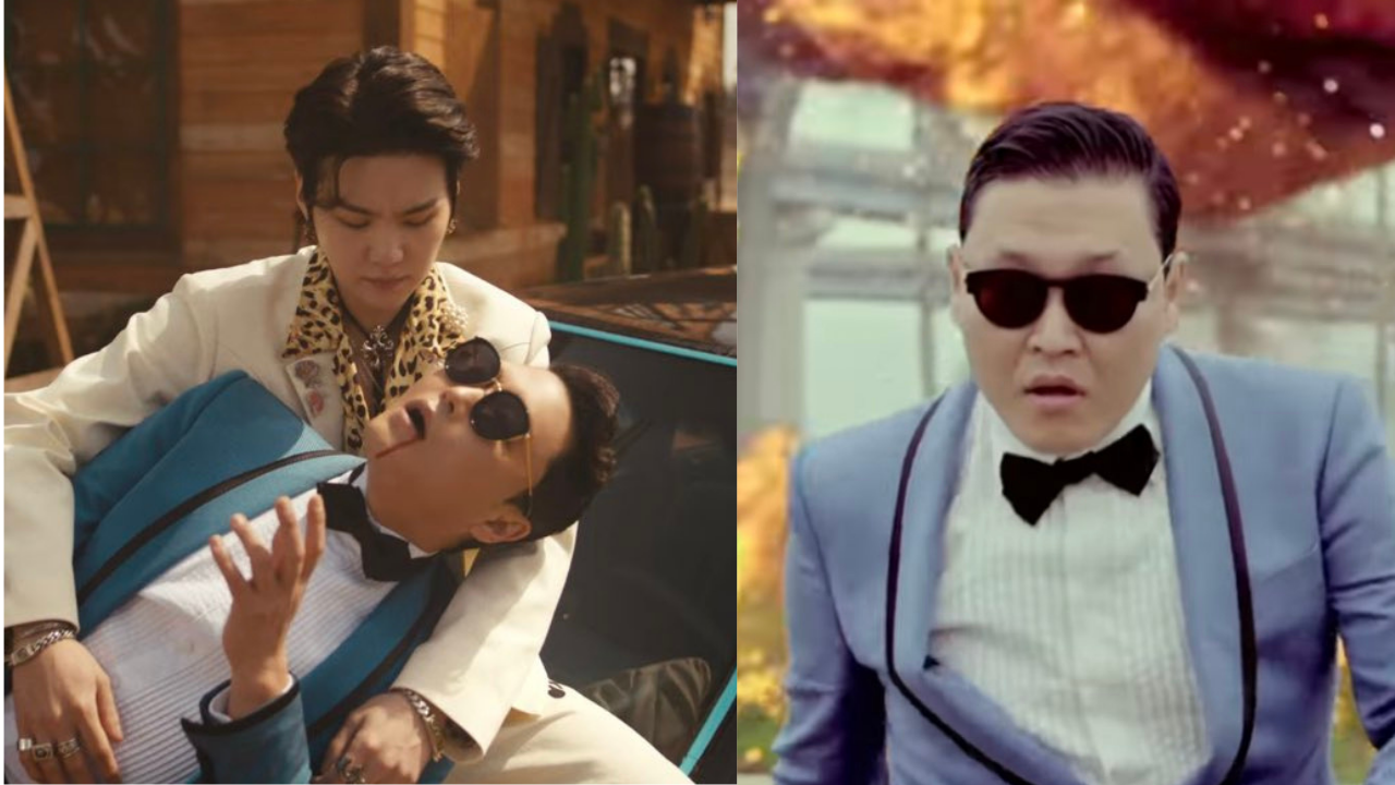 BTS' Suga and PSY's That That has a Gangnam Style reference