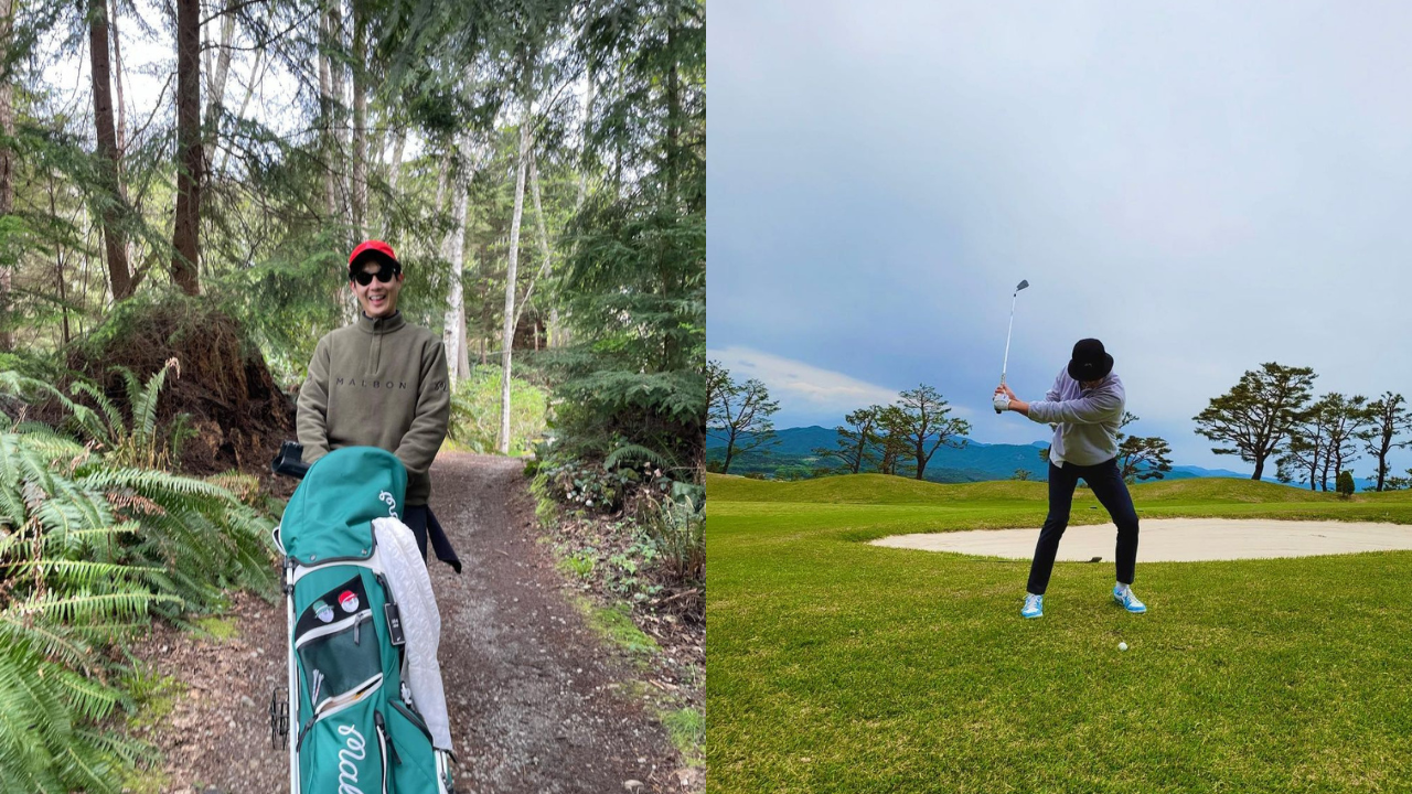 Choi Woo-shik and Park Seo-joon share similar golfing snaps