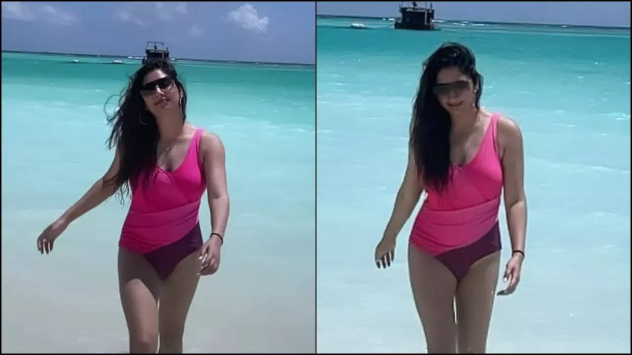 Disha Parmar sizzles in monokini in bikini