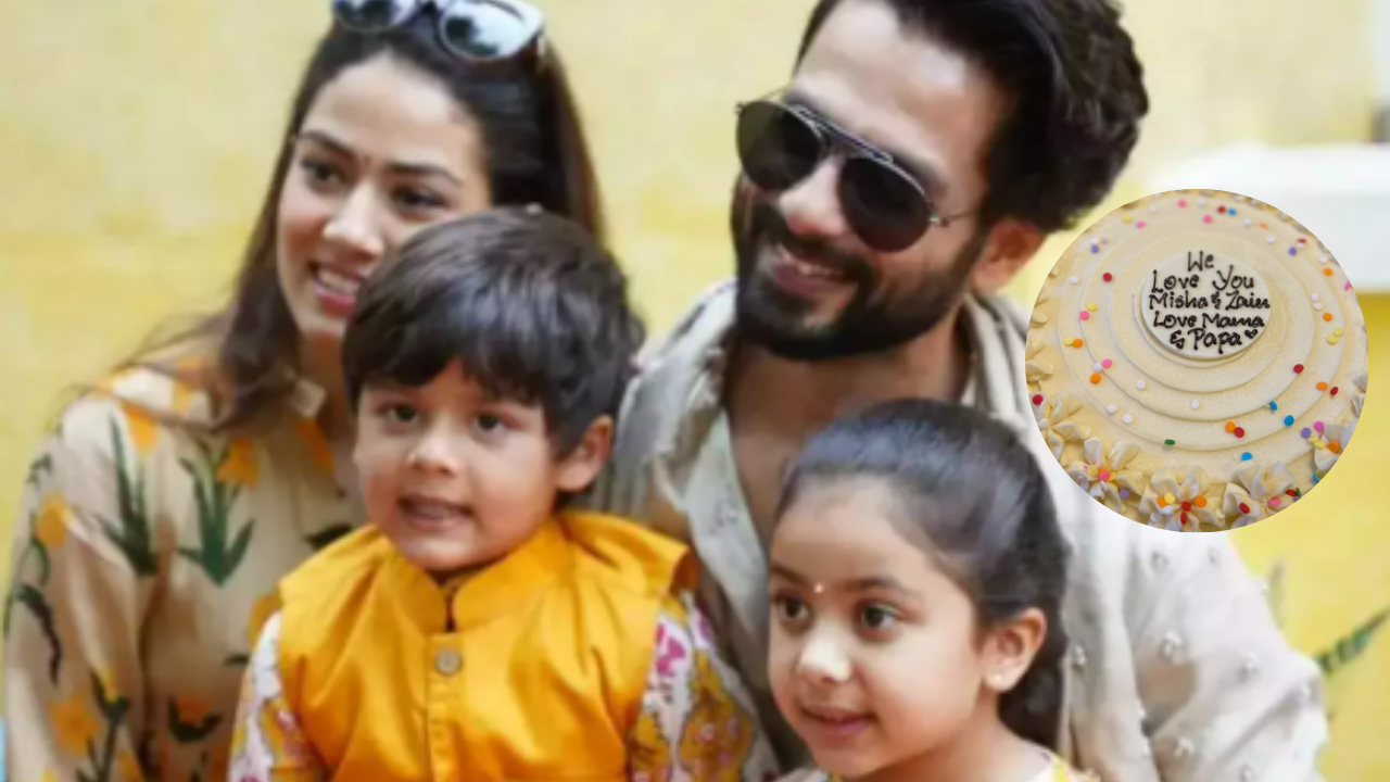 Shahid Kapoor, Mira Rajput with their kids