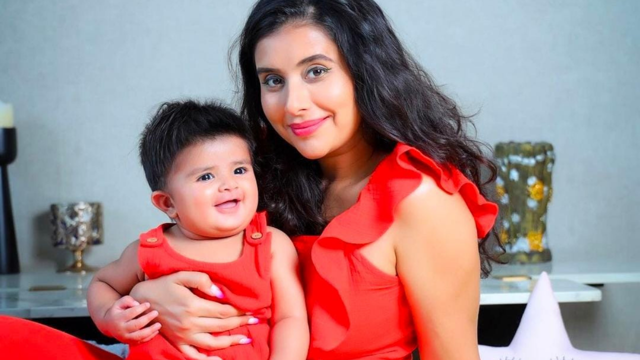 Charu Asopa with her baby Ziana