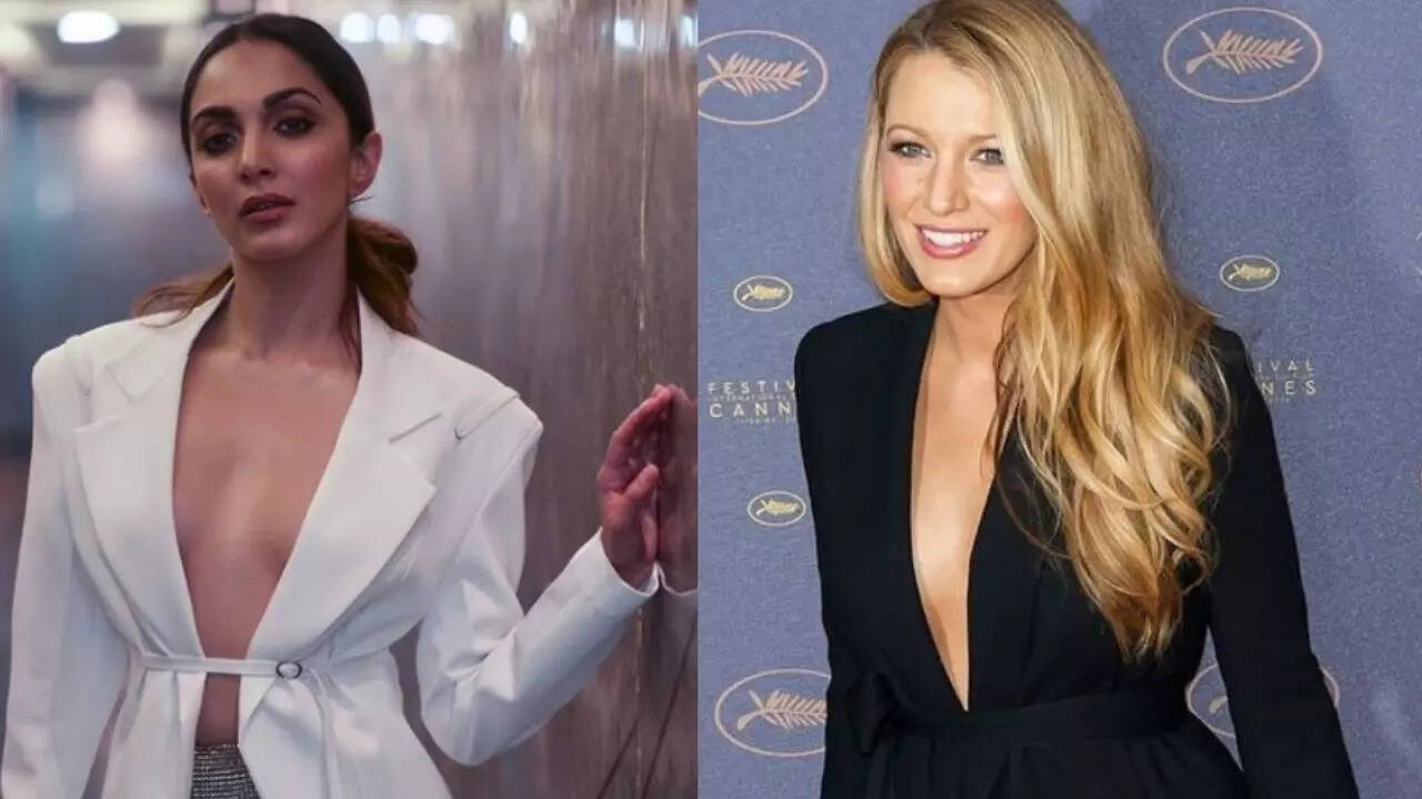 Kiara Advani and Blake Lively in shirtless blazers