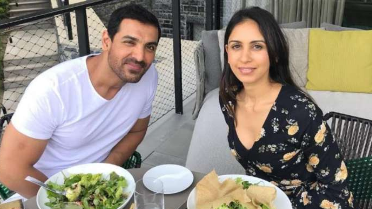 John Abraham with wife Priya