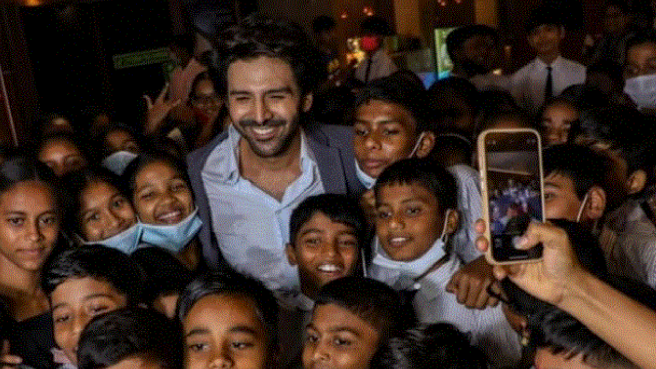 Kartik with NGO kids