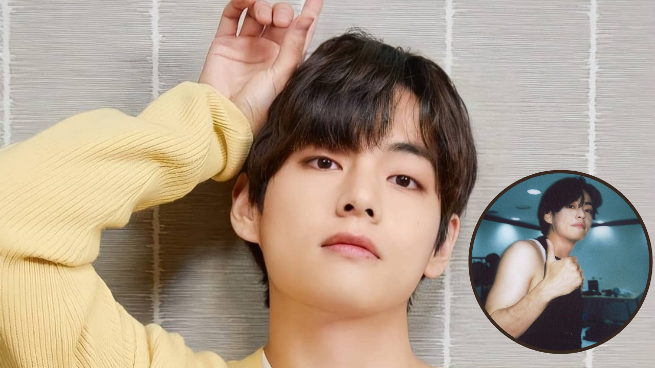 BTS' V shows off his biceps