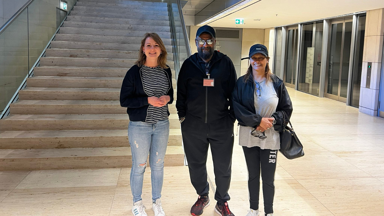 Vivek Agnihotri and Pallavi Joshi with Annika Klose, Member of Parliament, Berlin, SPD party at  German Parliament in Berlin