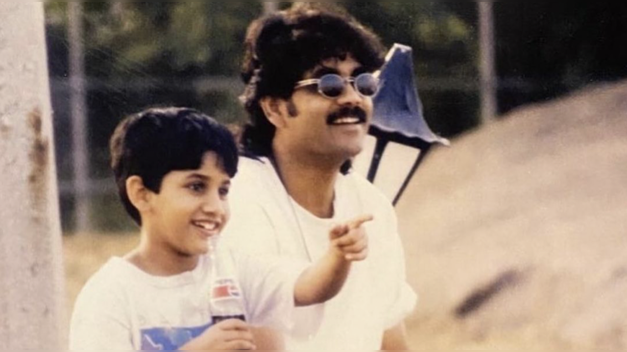 Naga Chaitanya with dad Nagarjuna