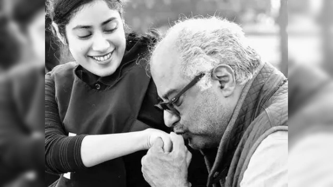 Janhvi and Boney Kapoor