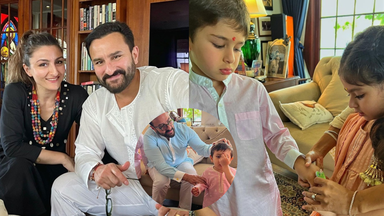 Taimur, Jeh join father Saif Ali Khan  for Rakhi celebrations with Soha Ali Khan and Inaaya Naumi Kemmu