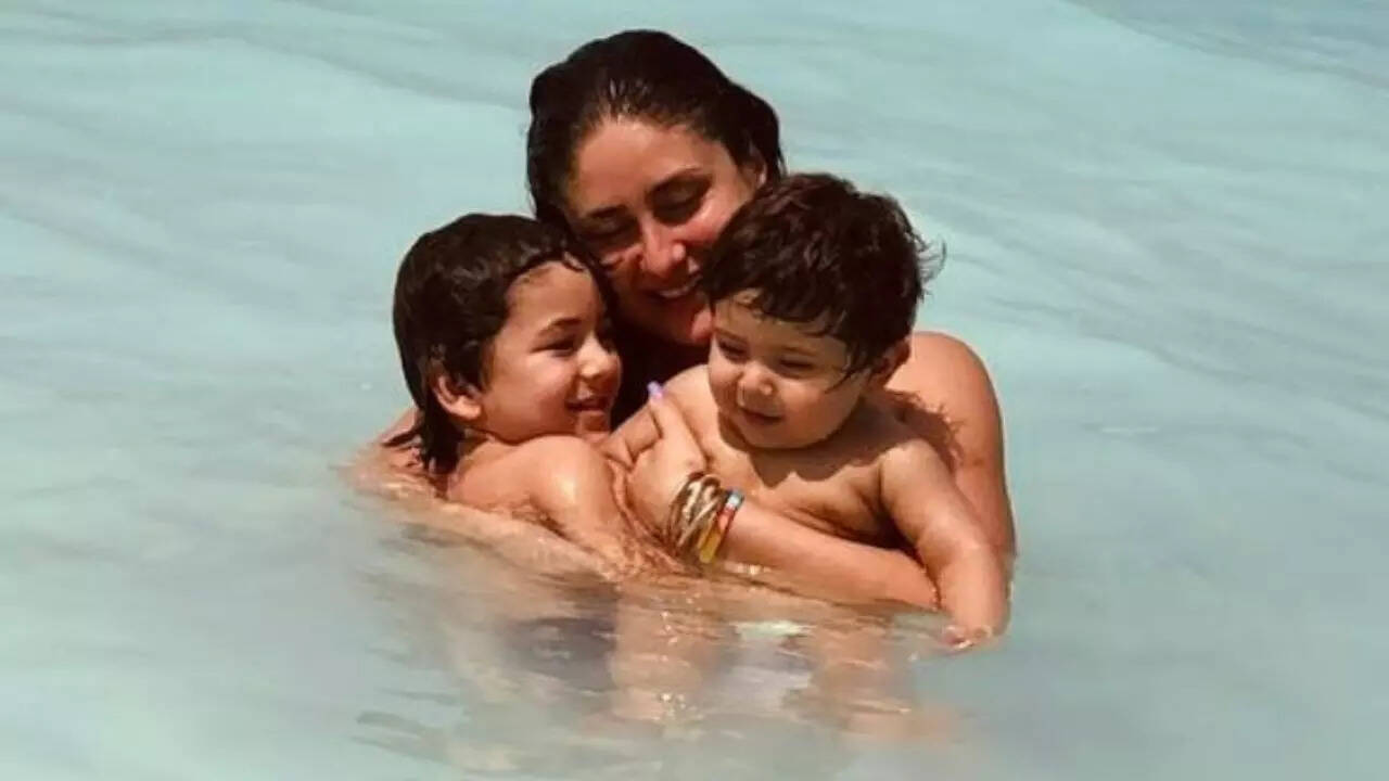 Kareena Kapoor Khan with Jeh and Taimur