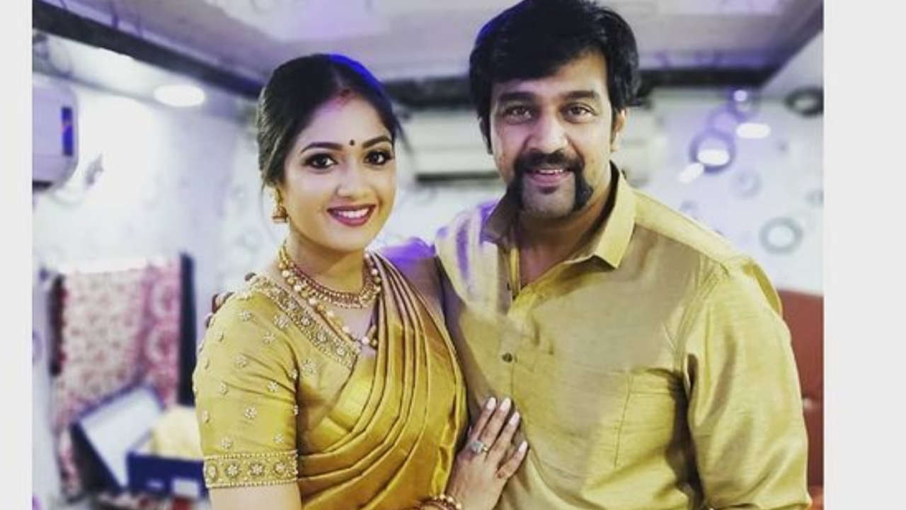 Meghna Raj with late husband Chiranjeevi Sarja