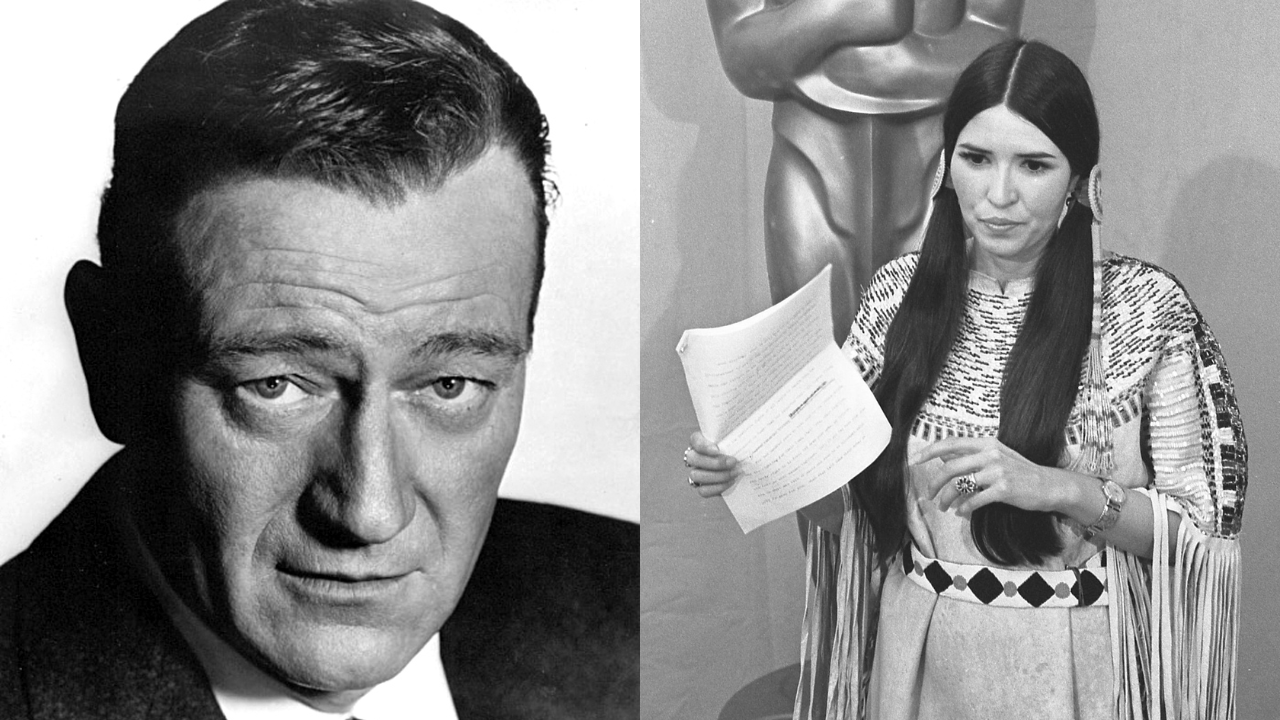 John Wayne and Sacheen Littlefeather